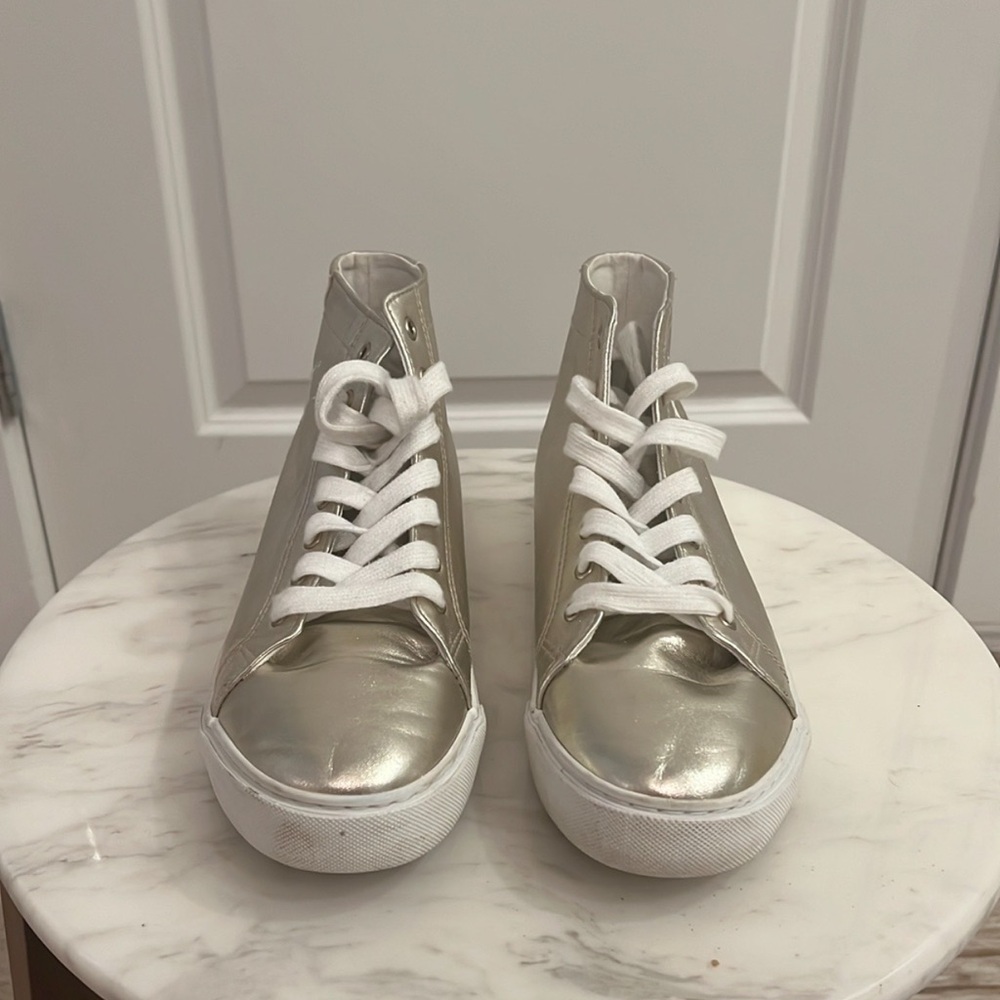 Gold metallic Polo Ralph Lauren shoes